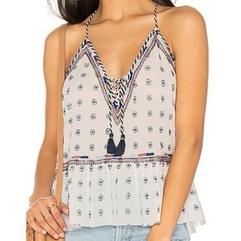 Saylor Mason Embroidered Beaded Tank Top XS